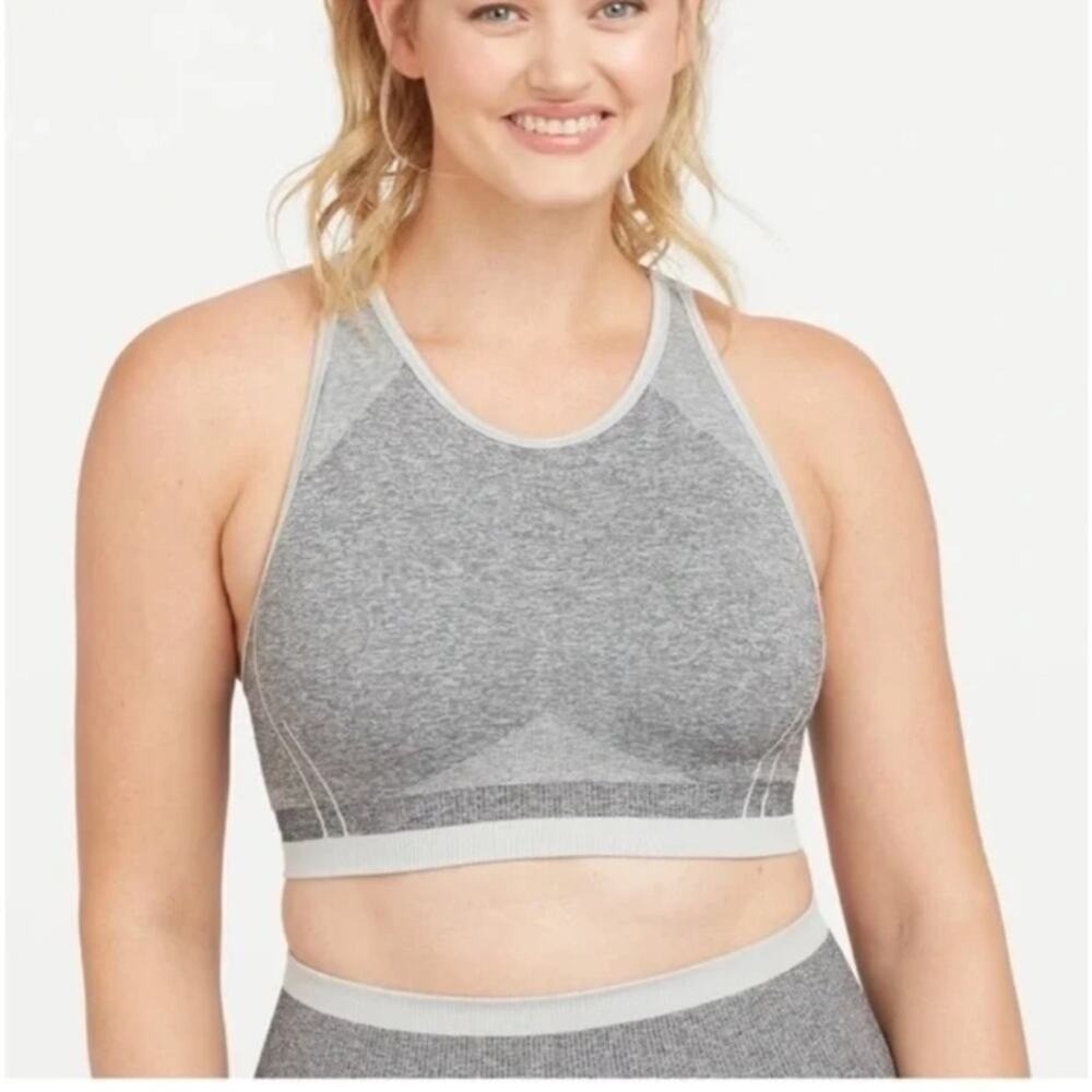 SPANX‎ Spacedye Cloudy Grey Seamless Racerback Sculpt Bra Size S